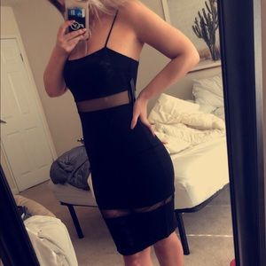 Lulu’s black cut out midi bodycon dress